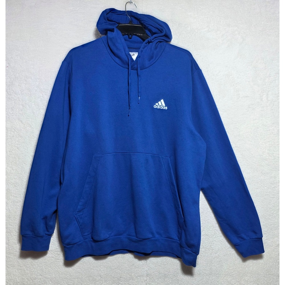Adidas Men's 2XL Royal Blue Pullover Hoodie Embroidered Logo Fleece Sweatshirt